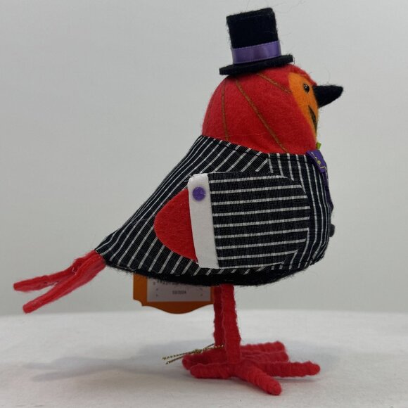 Hyde & Eek! Gourdon Featherly Friends Halloween Bird Decoration Top Hat NEW - Picture 4 of 12